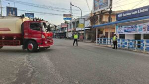 Satlantas Polres Batu Bara gelar strong point pagi – masyarakat merasa nyaman berlalulintas