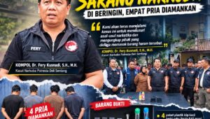 Polresta Deli Serdang dan BNNK Gerebek Dugaan Sarang Narkoba di Beringin, Empat Pria Diamankan