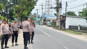 Polres Batu Bara Gelar Strong Point Pagi, Pastikan Arus Lalu Lintas Aman dan Lancar